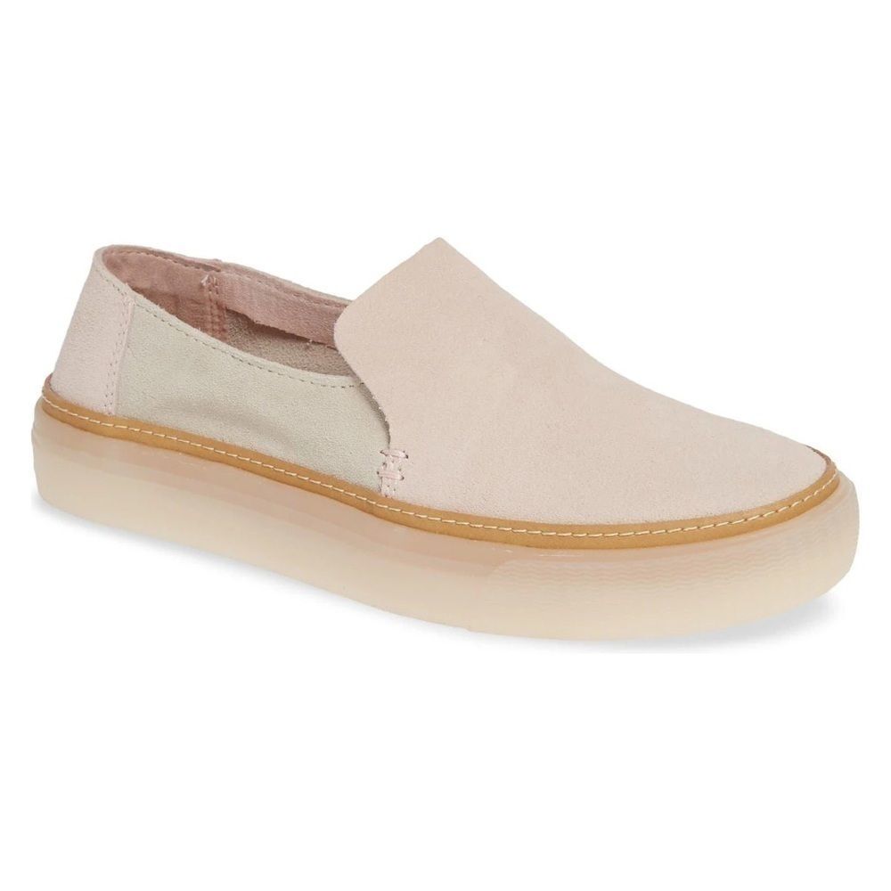 TOMS blush birch sunset suede gum sole slip onsā